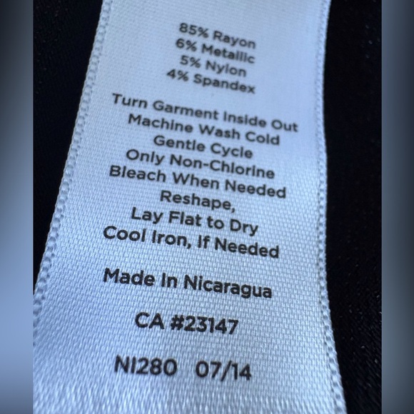 Talbot’s Black Sparkle Stripe Ling Sleeve Round Neck Top Size S Career Party - Picture 5 of 8